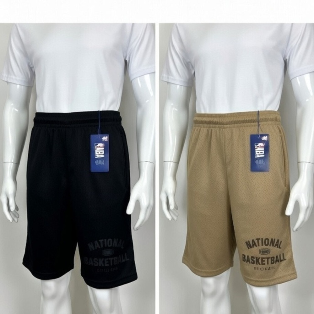 ✅ NWT NBA Boys 2‑Pack Athletic Shorts – Black & Tan (Size 10‑12)